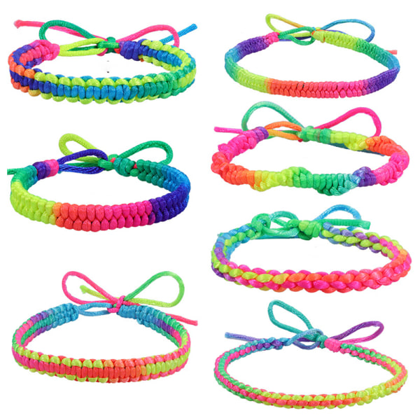 7-farget håndvevd armbånd fargerikt tau DIY Amazon varmt salg regnbuevevd armbånd