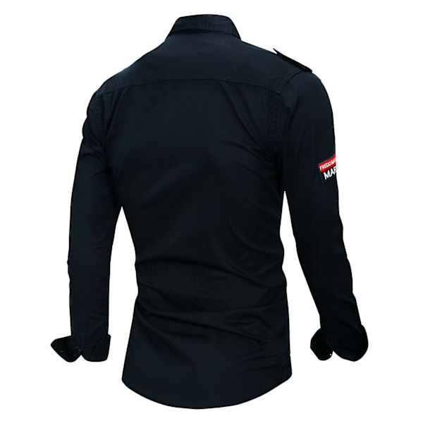 Herre Mode Casual Lapel Solid Langærmet Skjorte