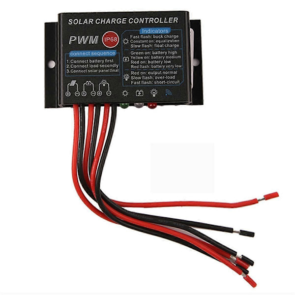 10A 12V IP67 Vandtæt Solar Charge Controller PWM Solar Control Regulator