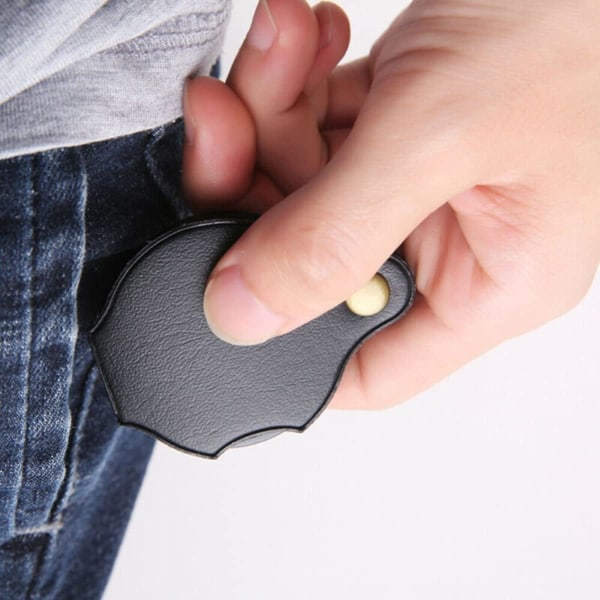 Lommelygte, 50mm 10X Mini Foldbar Lupe med Roterende Læderbeskyttelsesetui til Hobby Science Class Læsning, Sort