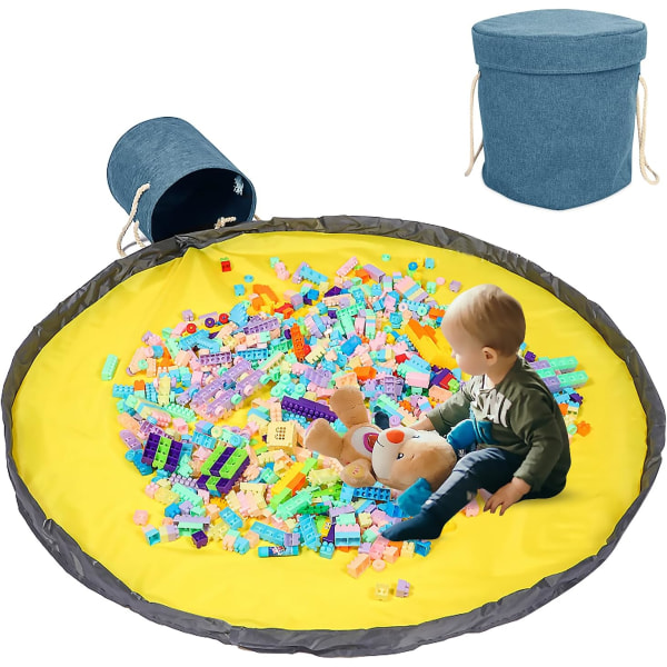 Legetøjstaske og legetøj, 2-i-1 legetøjsopbevaringskurv til børn