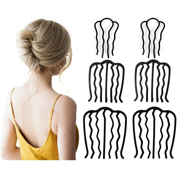 6pcs Hair Side Combs Hair Clip Hair Clip Hairpin for Bun Bun,U Shaped Hair Combs for Women Girls