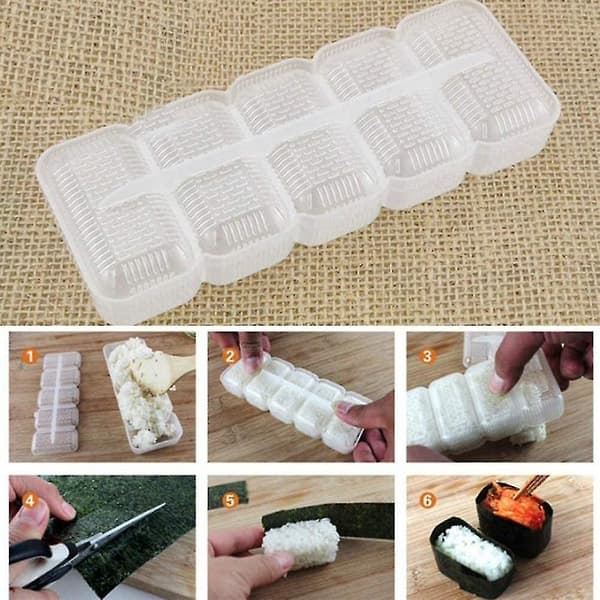 Sushi-former 5 stk Acsergery gave risform passer til DIY-verktøy ris Onigiri