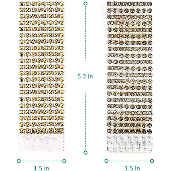 50 st glänsande strasservettservettringar för bordsdekoration, bröllop, middag, fest, DIY guld