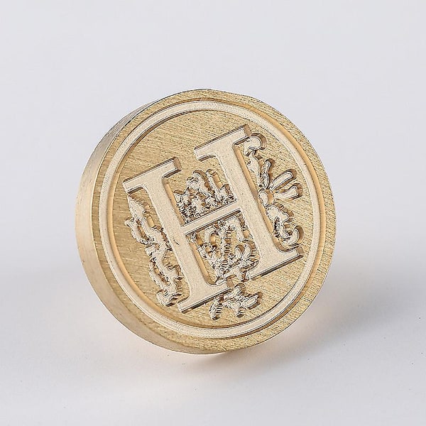 Elite Messing Retro Alfabet Initialer Voksstemplingsstempel 26 Bogstaver A-z Voksstemplingsstempel Til Postdekoration Diy Kortfremstilling H