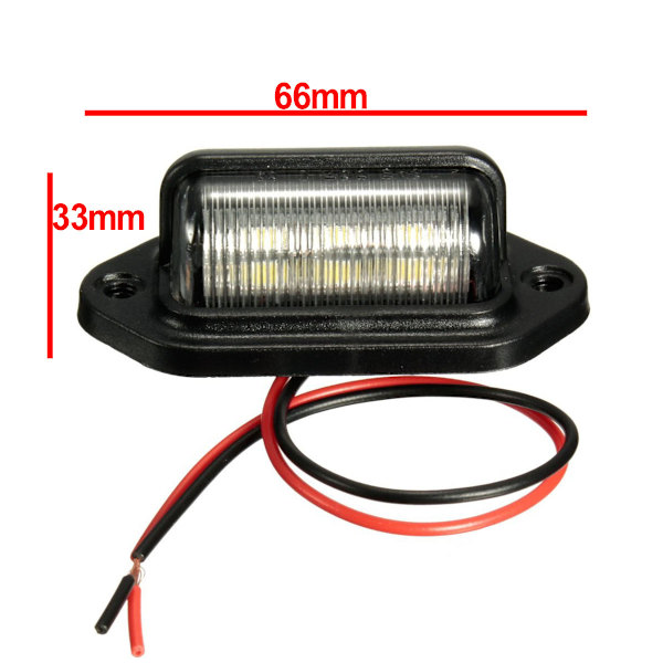 2 stk. Universal Rød Hvid 12V 24V Nummerpladelys Lampe til Båd Trailer RV Lastbil