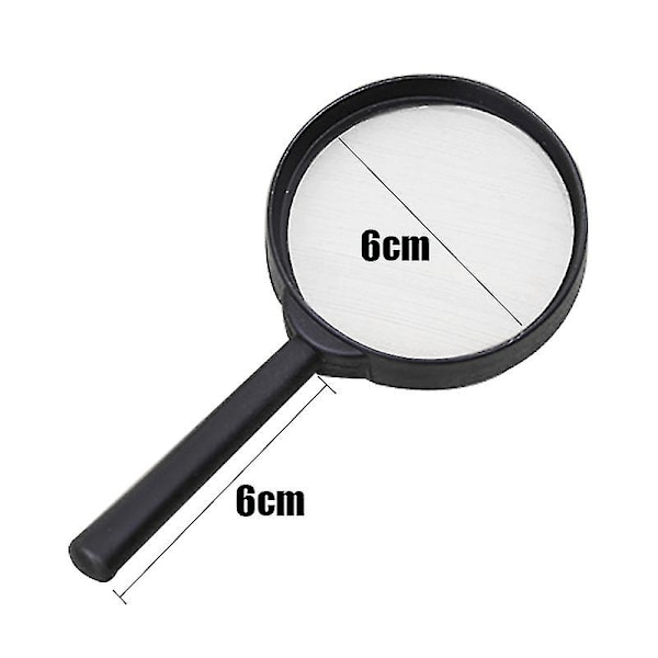 2 stk. 60 mm 3x akryl håndholdt lup bærbar forstørrelsesglas læseglas linse børn inspektion forstørrelsesglas til læsning