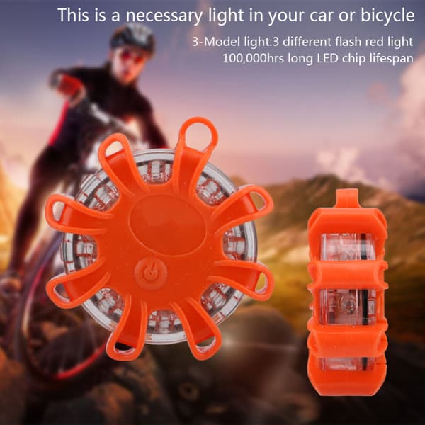 4 stk. 8 LED Strobe Beacon Nød Blinkende Advarselslys til Vejsikkerhed Magnetisk