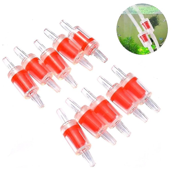 Plast Envägs Backventiler 10st Akvarium Luftpump Red