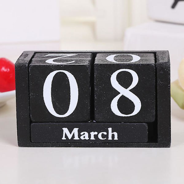Rustikk Chic Vintage Kreative Tretreblokker Daglig Evigvarende Skrivebordskalender Stuedekorasjon Hjemmekontorinnredning DIY Årlig Planleggerkalender