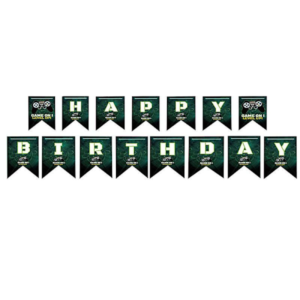 145 st/set Videospel Partytillbehör Speltema Festdekorationer Grattis på födelsedagen Spel Banner 1pcs happy birthday banner