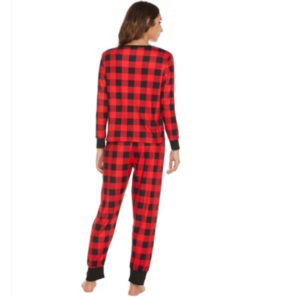 Sett for kvinner, julesett med lang erme og trykk Red M