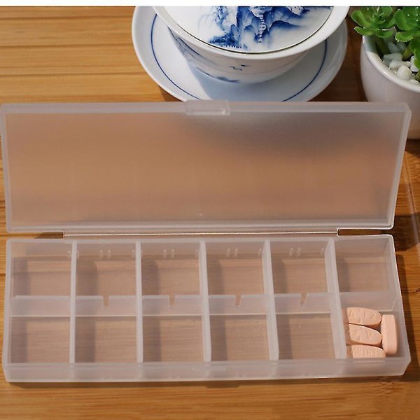 Pp Plast Skrubb Piller Box Dubbel Rulle 12 Rutnät Pillerfodral Medicinskask Transparent Smyckesförvaringslåda Hemorganisatör