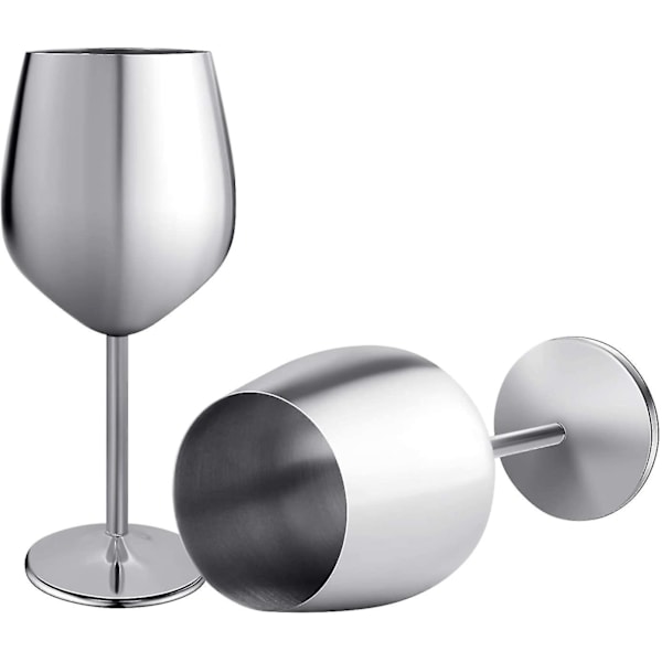 Vinglas, 2 rustfrie stål cocktailglas