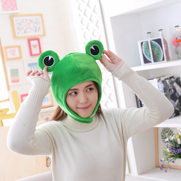 Gosig grodhatt grodöron kostym Halloween djurhatt cosplay fest kostymtillbehör för vuxna