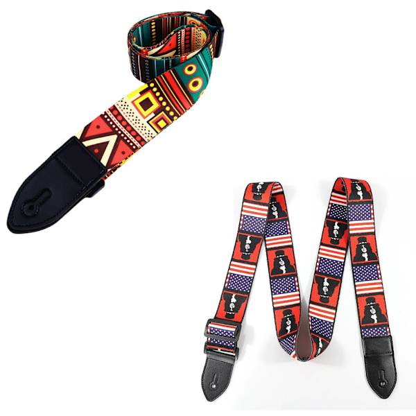 2 Elektriska gitarrremmar Personlighet Värmeöverföringsremmar Folk gitarrremmar Trä gitarrremmar