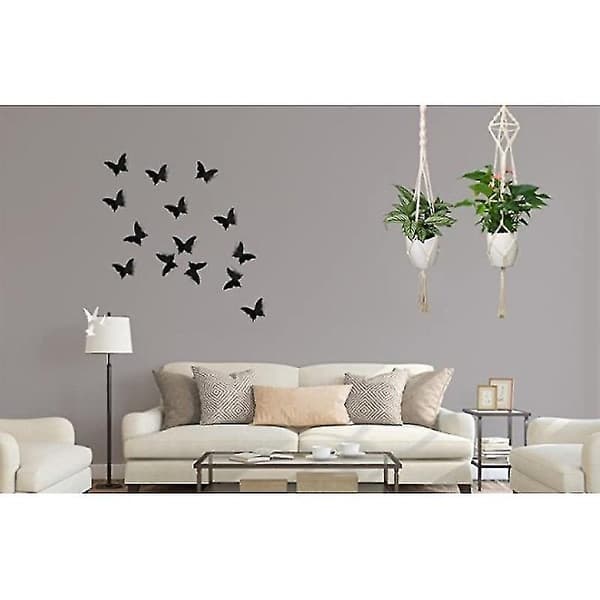 Set med 4 blomkrukor inomhus och utomhus Macrame växtkrukor