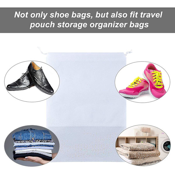 12 stk. reisesko-oppbevaringspose i non-woven stoff Black