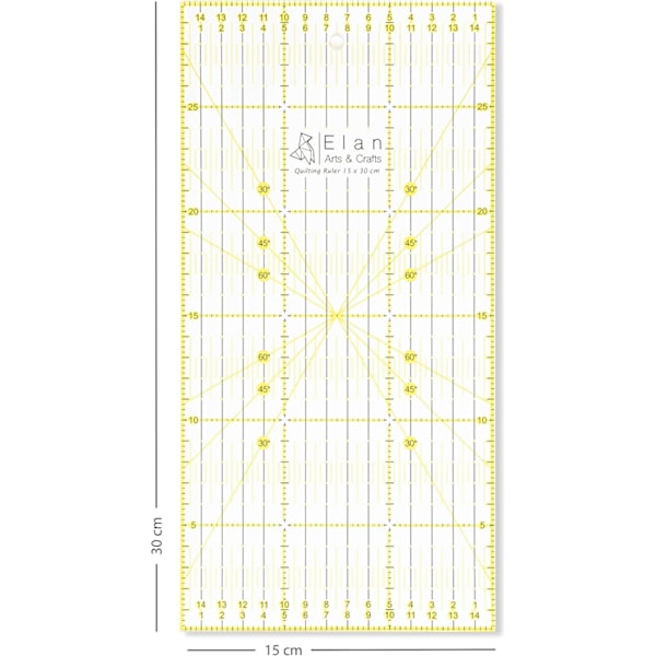 Patchworklinjal 30cm x 15 cm, Sylinjal, Sylinjal, Japansk sylinjal, Patchworklinjal, Japansk sylinjal, Universell transparent linjal, Quilti