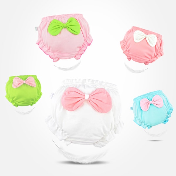 Bow Knot cover - Baby Bloomers, toddler vaippasuoja, puuvillaiset cover, 5 kpl, satunnainen väri, 0-1 vuotta vanha