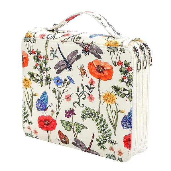 Farveblyantetui med lynlåslukning Kapacitet Polyester Pen Organizer Blyantholder til studerende eller kunstner A