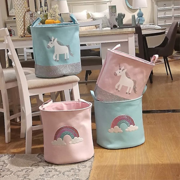Pop-up tvättkorg Unicorn, vattentät, rund, förvaringskorg, hopfällbar