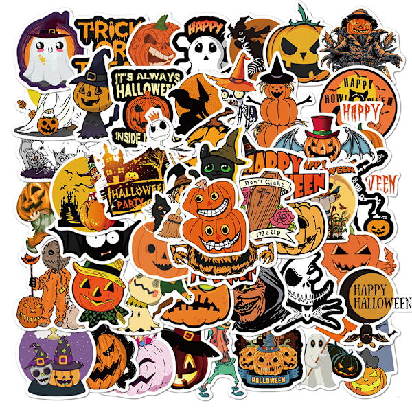 250 stk Halloween Doodle Stickers Gave Funny Anime Stickers DIY Vandafvisende Stickers Cool PVC Laptop Stickers Scrapbog Halloween Party Dekorationer