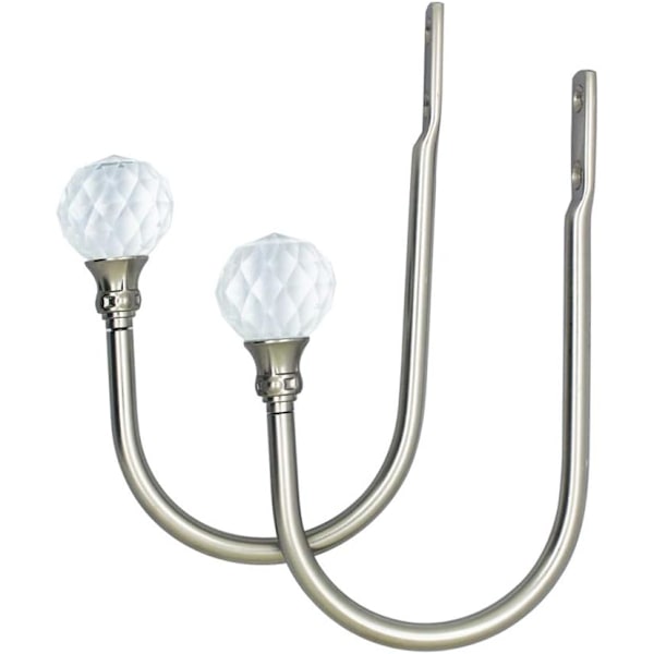 Gardinklämmor i metall U-formade väggkrokar Gardinklämmor, Metallgardinklämmor - 2-pack, matt silver