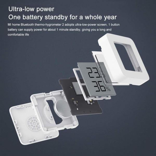 For Xiaomi Mi Hygrometer Digitalt Termometer Bluetooth Termometer Profesjonell Hjem Innendørs Fuktighet og Temperaturmåler, 1 stk