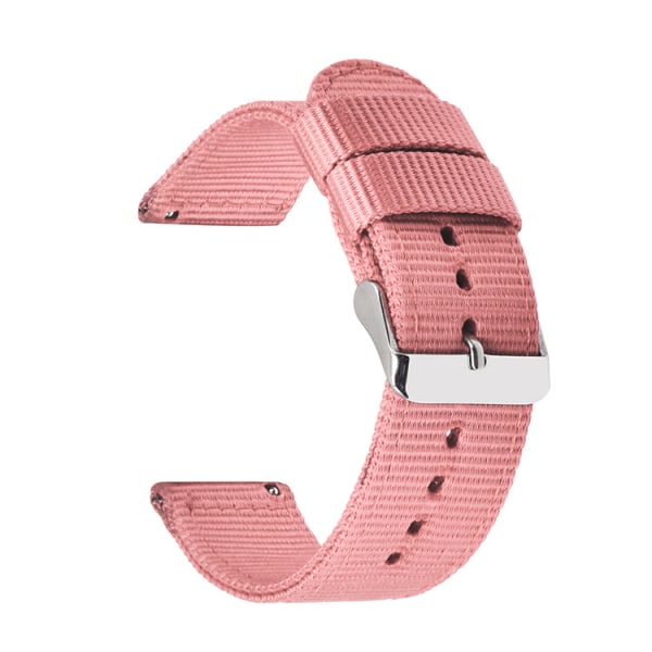 2 par rosa klockarmband för kvinnor 20mm, läderersättningsband med spänne i rostfritt stål