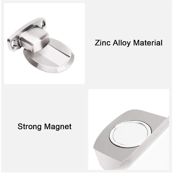 Metal Dørstopper Dørstopper Magnet Ingen Boring Rustfrit Stål Dørstopper Bund