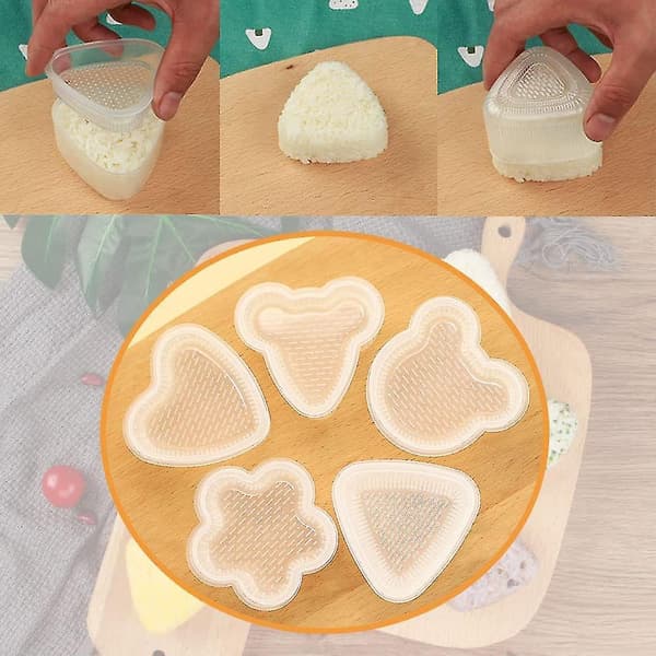 7 deler Acsergery gave risball maker form, trekant sushi form, sushi making