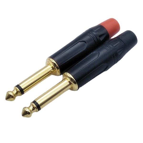 New 6.5/6.35 single audio plug, 2 large two-core gold-plated welding microphone connectors