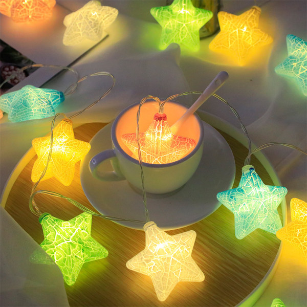 Battery Box LED Cracked String Lights Love Star Pendant Decorative Light