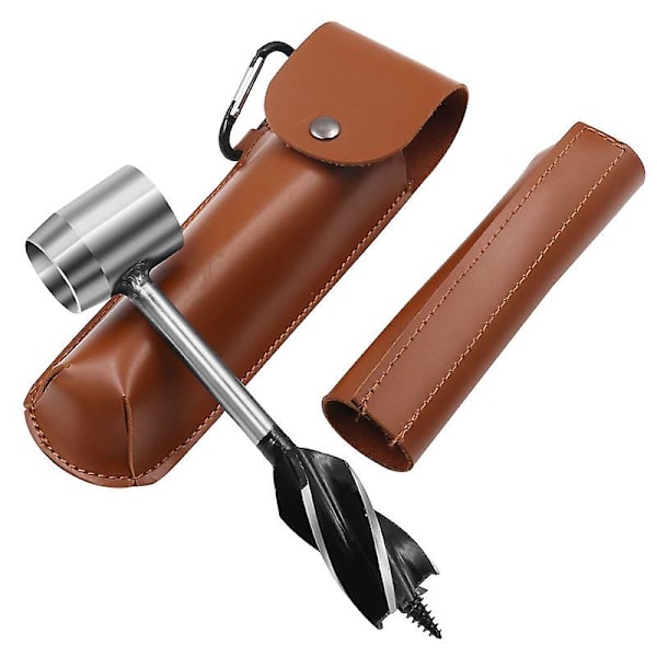 Survival Settlers Tool Bushcraft Håndbor Auger Nøkkel - Bushcraft Utstyr Og Utstyr Trebor Peg Og Manuell Hullmaker Multitool For Camping, Bushcraf Brown
