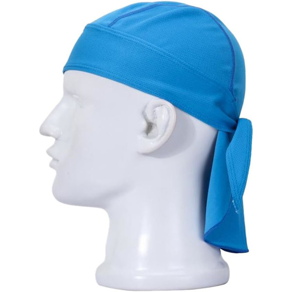 Huvudbandana för män, andningsbar bandana, herrbeanie, huvudskydd för män, snabbtorkande pannband för cykling, motorcykel, hiphopdans, blå