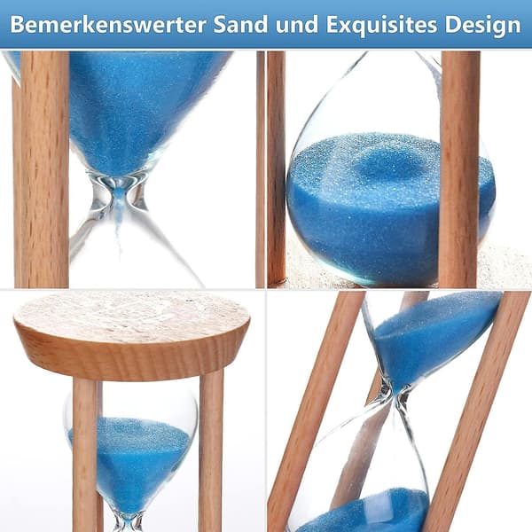 Mini Sand Timer - Trä Timglas Timer Trä Målarverktyg För Hem Och Restaurang 3 Minuter Blue