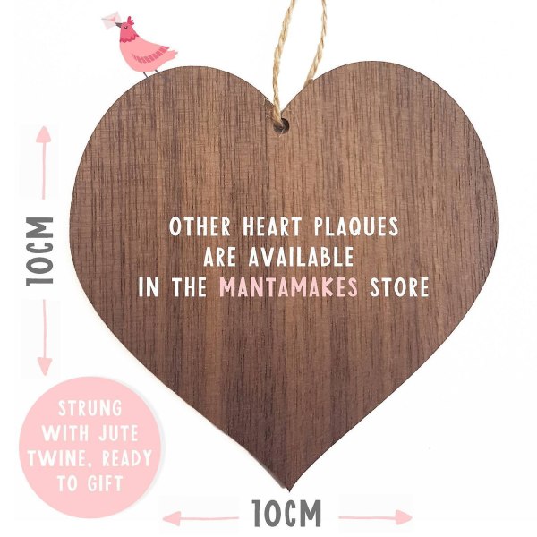 A Present For Mum | I Love You Mum Present Gifts | Best Mum Ever In The World | Handmade Plaque Presents | Heart Wooden