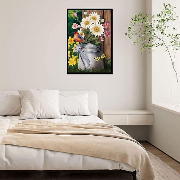 Diamantmalt vase med alle diamantmalte blomster