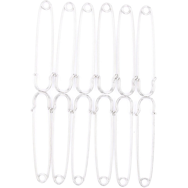 Sikkerhedsnåle Store Heavy Duty Sikkerhedsnål, Rustfrit Stål Sikkerhedsnål Silver 100mm 15pcs