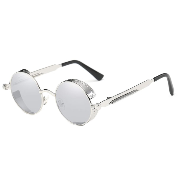 Runda solglasögon i metall Steampunk Herr Dam Mode Glasögon Type F