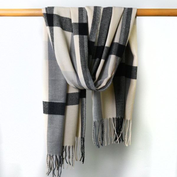 Moderne cashmere-halstørklæder til efterår og vinter, damer tørklæder, orange fortykkede varme kraver