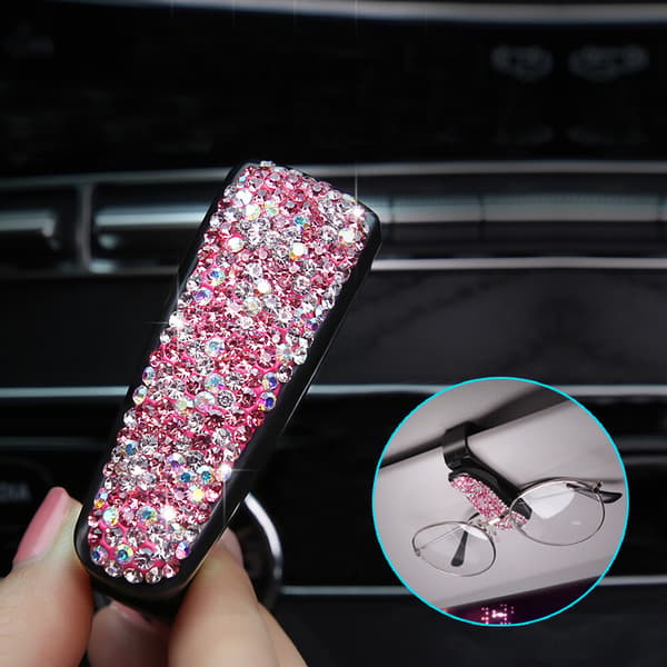 Auton lisävarusteet Bling Strass Sisäaurinkolipan Lasienpidikepidike