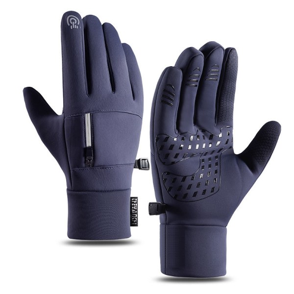 Waterproof Ski Gloves for Men Women's Winter Insulated Snowboarding Blue - Size M