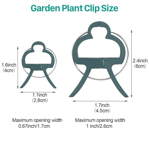 Växtstöd clips, 20-pack återanvändbara trädgårdsklämmor för skonsamma växter och blommor, stöd för klätterväxter och stjälkar