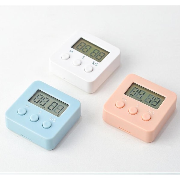 Digital timer, 4-pack miniklocka med högt alarm, nedräkning uppräkning till 99,59 & LCD-display kort timer för kök, kontor, sport Pink