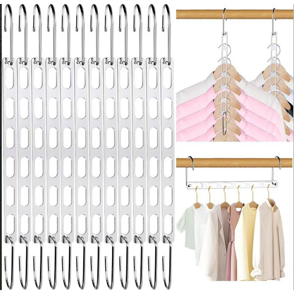Multi-krog foldbar tøjstativ, garderobeophæng 8PCS