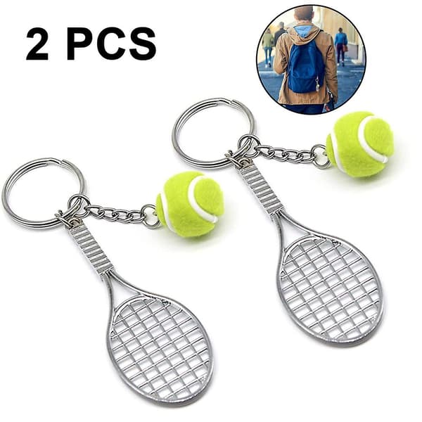 Grøn tennis nøglering til at hænge, 2 stk.