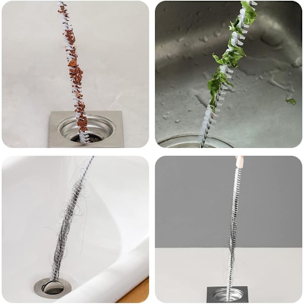 2-pack flexibla 45 cm diskbänk rengöringsborste vattenpipa avlopp rensningsverktyg