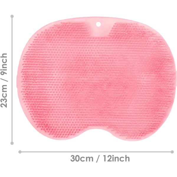Duschfots- och ryggskrubber，23*30cm (rosa), Duschfotskrubbare, Duschfotsborste med halkfria sugkoppar, Duschfotsborste med sugkopp för C